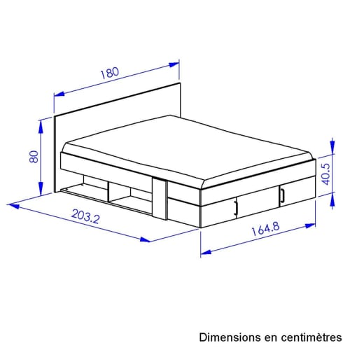 Lit effet bois 140 x 190 cm GARLONE