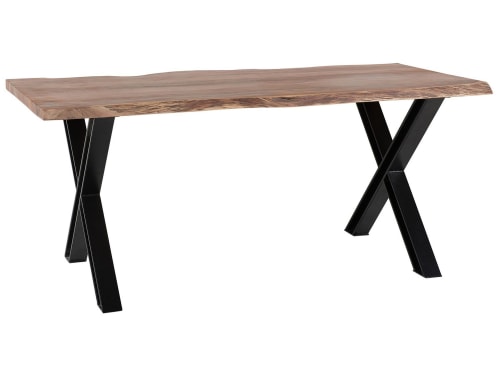 Meubles Tables à manger | Table en bois 200 x 102 cm marron/noir - PC76996