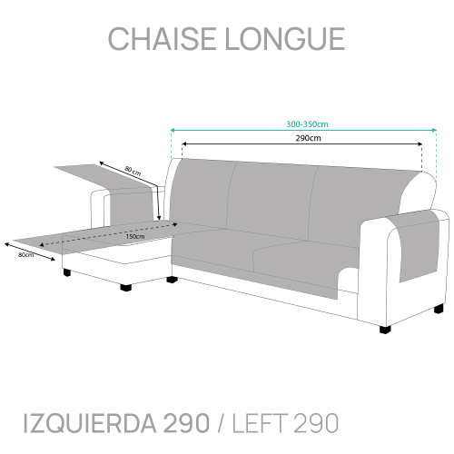 Funda de sofá chaise longue derecha (240-280) marrón MONACO BIELÁSTICA