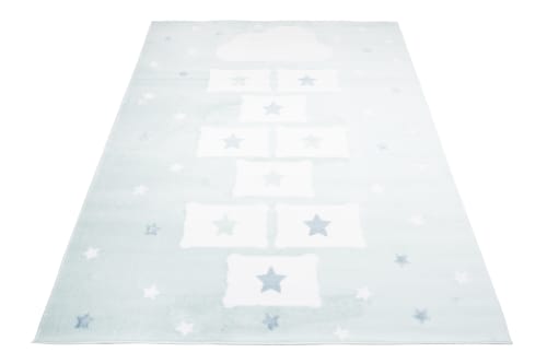 Tappeto per bambini azzurro gioco della campana 160x220cm BABY