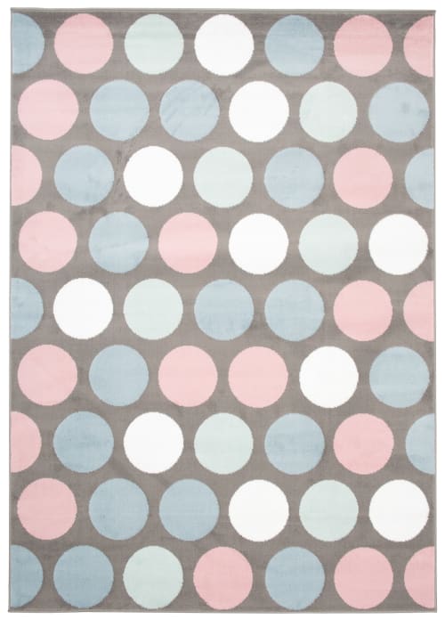 Tappeto per bambini grigio a pois multicolore 180 x 250 cm BABY