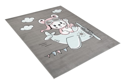 Tappeto per bambini grigio bianco nuvole 200 x 300 cm BABY