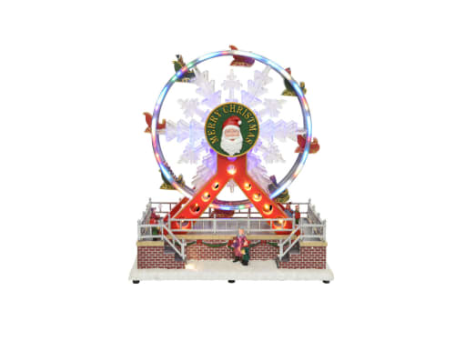 Grande roue de Noël illuminée