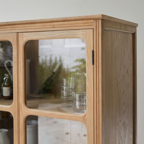 Credenza con piattaia in quercia massello Marthe