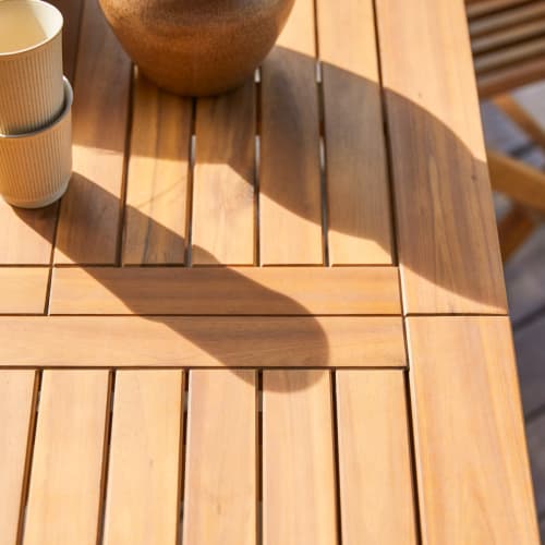 Tavolo da giardino in legno massello di acacia con prolunga 4/6 pers CAPRI