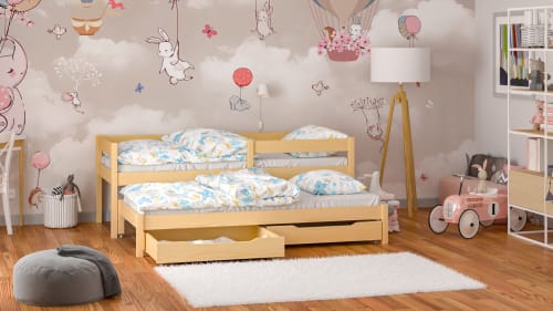 Cama individual para niños con cama supletoria Jula