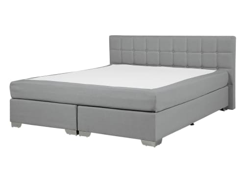 Admiral Letto boxspring in tessuto grigio chiaro 140 x 200 cm ADMIRAL 