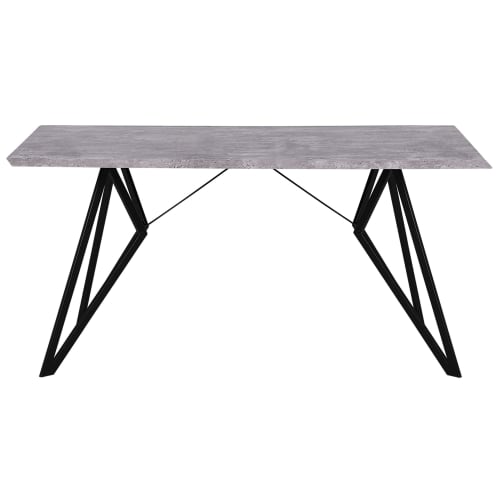 Tavolo da pranzo estensibile bianco effetto marmo e nero 120/150 x 80 cm  EFTALIA 