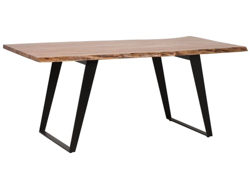 Beliani Tavolo da pranzo moderno con piano in legno 200x100cm JAIPUR 