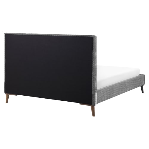 Letto matrimoniale velluto grigio 160 x 200 cm BAYONNE