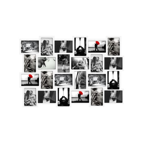 Cornice multipla per 24 foto formato 10x15 in mdf bianca