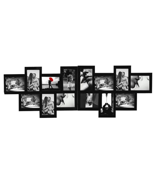 Cornice multipla per 14 foto formato 10x15 in mdf nera