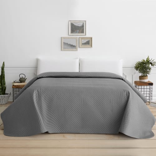 Edredón confort acolchado 200 gr jacquard verde cama 135 (190x265 cm) UTIEL