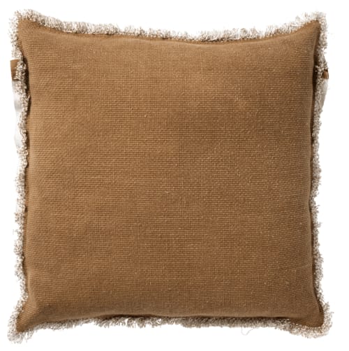 Housse de coussin marron en coton-60x60 cm uni