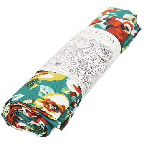 Nappe en lin antitâche imprimée floral multicolore 140x100 cm IRIA