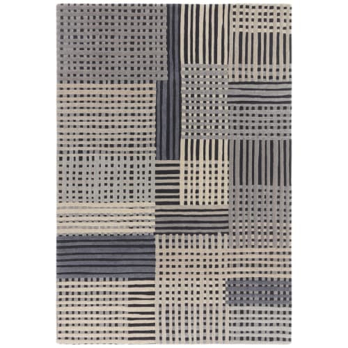 Tapis Salon Chambre Moderne Noir Gris Abstrait Fin Maya 200x300 - Tapis  salon et chambre BUT