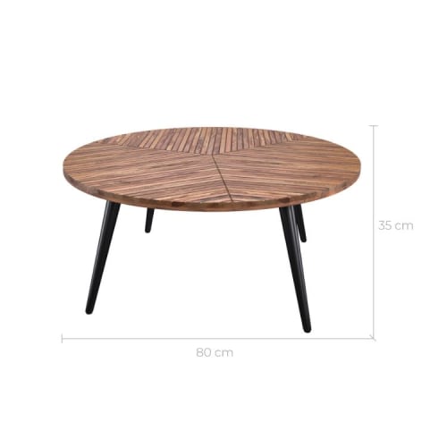 Tavolino rotondo in legno di acacia diametro 80 cm | Maisons du Monde