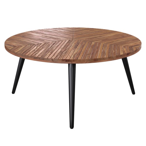 Tavolino rotondo in legno di acacia diametro 80 cm | Maisons du Monde