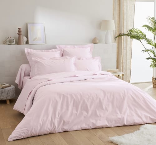 Drap-housse 90x190 en coton rose ADENA