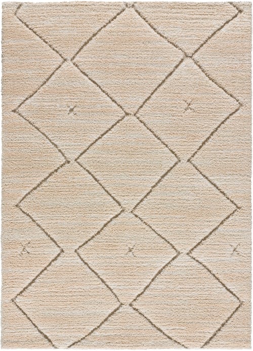 Tappeto di design scandinavo con texture beige, 80X150 cm ENYA