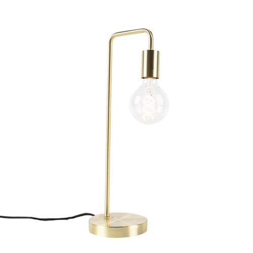 Lampe de table en acier doré/laiton | Maisons du Monde