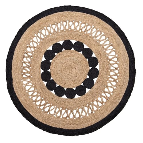 Tapis rond jute ajouré 120cm Cordou