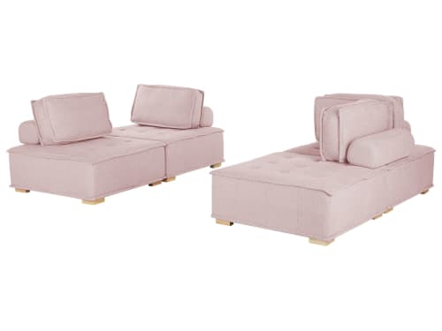 Set di divani 4 posti in poliestere rosa