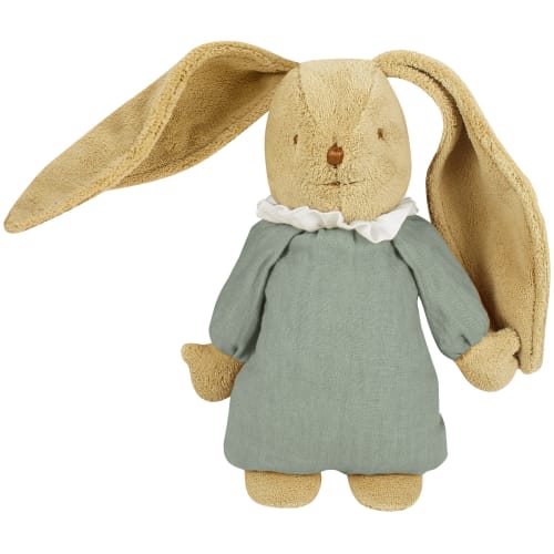 Doudou plat en gaze de coton Lapin personnalisable Bleuet I Sevira Kids