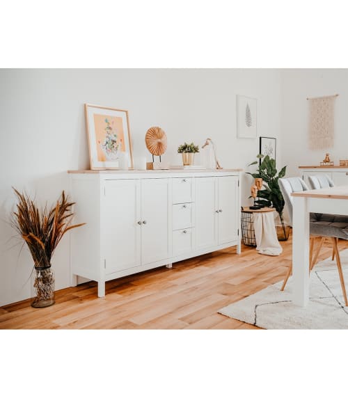 Credenza bianca in legno di paulonia Garrigue