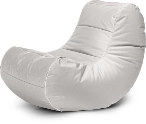 white leather bean bag