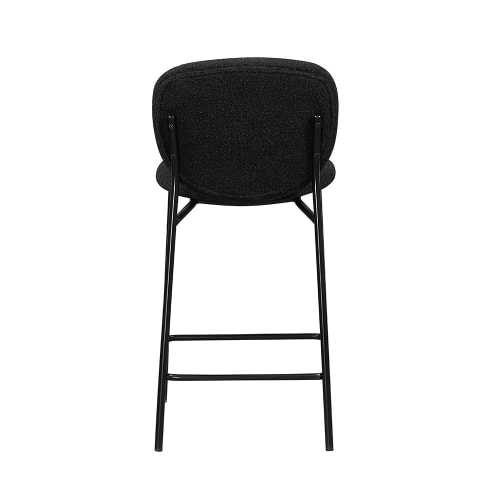 Lot 2 fauteuils de bar 65cm en tissu bouclette et pieds noirs Drawer -  VITIKKO