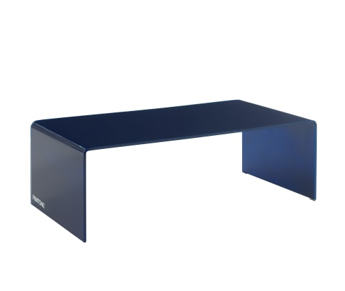 Table basse verre courbé bleu électrique 120cm | Maisons du Monde