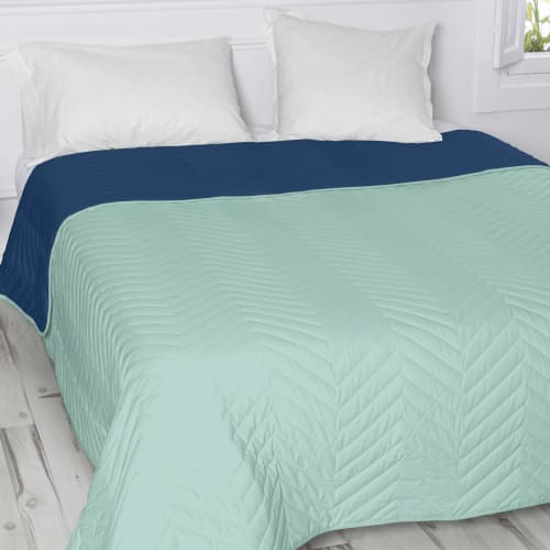 Edredón confort acolchado 200 gr jacquard azul cama 105 (190x265 cm) BICIS