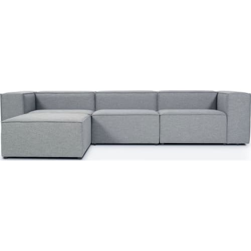 Canapé d'angle modulable 5 places en tissu gris, MADE IN FRANCE | Maisons du Monde