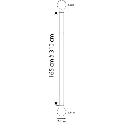 Tringle à rideaux réglable D25mm dorée 106-304cm TUTU