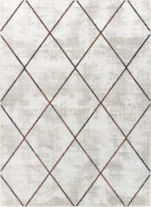 Tapis Scandinave cuivre à motifs géométriques blanc – STUDIO DECO : Tapis  de Décoration