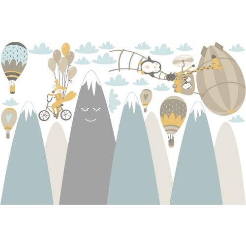 Stickers enfant montagnes scandinaves alika 120x180cm
