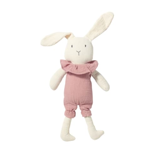 Doudou bébé lapin en coton rose BIRD SONG