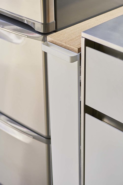 Credenza per microonde effetto legno bianco e quercia chiara Kitchy