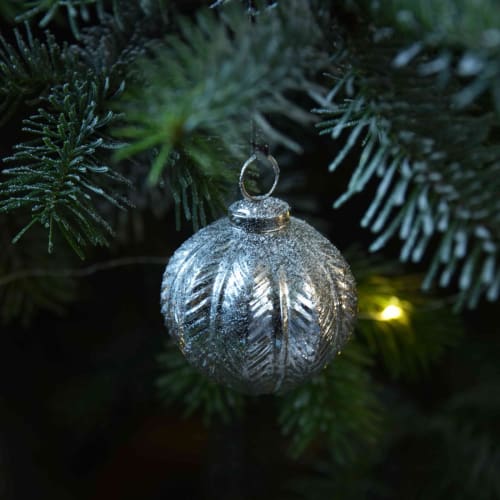 Set de 6 boules de Noël en verre mercurisé lien velours  Maisons du Monde