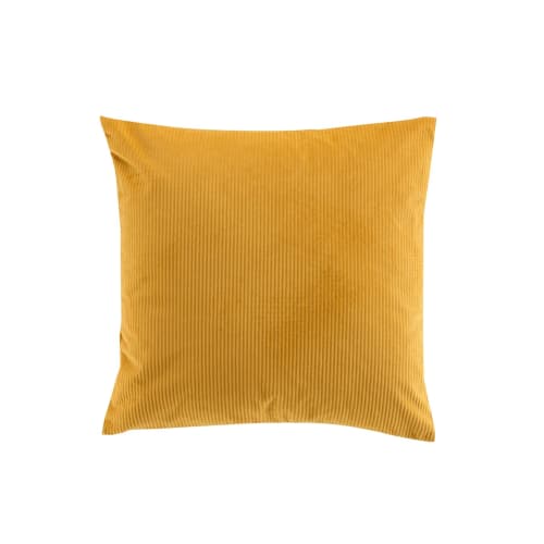 Coussin de sol fleur 40x40 cm ocre