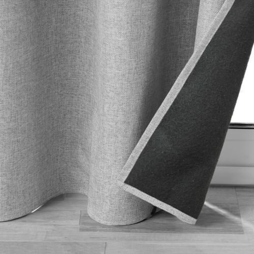 Rideau isolant doublé polaire polyester gris clair 140x260 cm