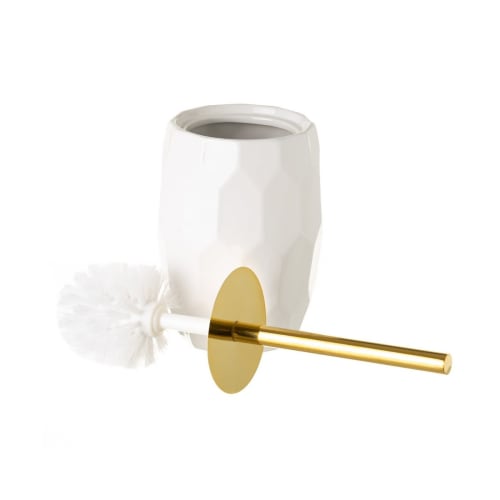 Brosse WC céramique blanc et or | Maisons du Monde
