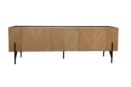 Meuble TV vintage en bois clair avec placard | Maisons du Monde