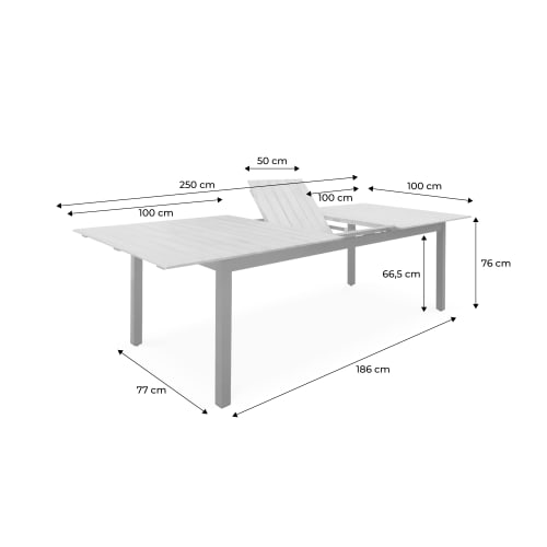 Tavolo da giardino allungabile in legno e alluminio da 8 a 10 posti TABLE  SEVILLA