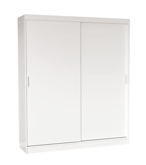 Armario puertas correderas barra + 3 estantes 180 cm blanco JANGO