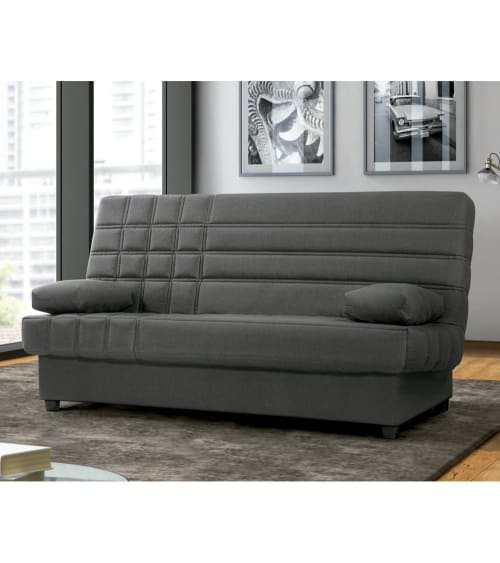 Sofá cama clic clac con arcón, desenfundable, color gris EINAR | Maisons du  Monde