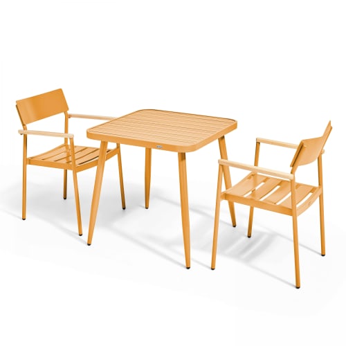 Conjunto de jardín comedor mesa plegable 120x70 + 4 sillas director crudo -  Java Light - Kerama