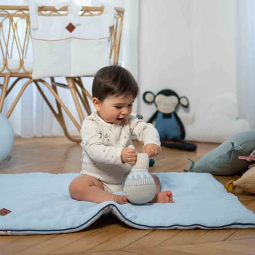 Acheter Couverture bébé garçon en tricot blanc 80x80 cm