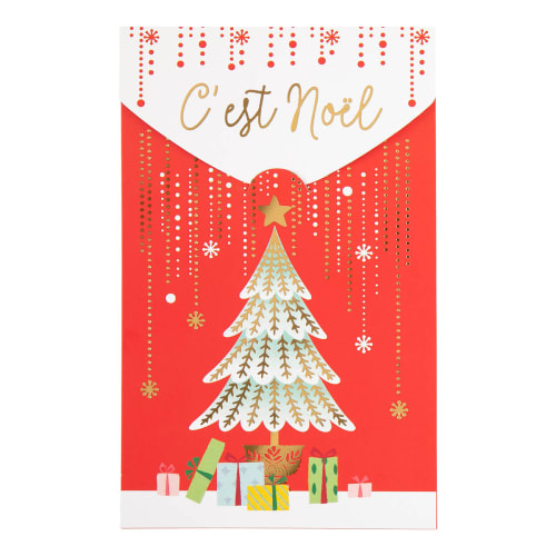 Carte de vœux avec enveloppe - lot de 4 cartes joyeux noël vert Draeger  Paris